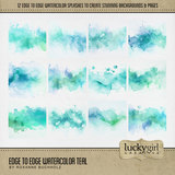 Edge to Edge Watercolor Teal