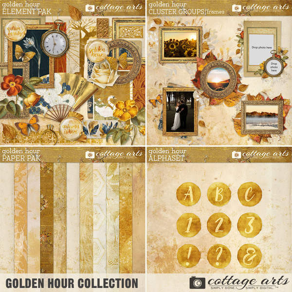 Golden Hour Collection Digital Art - Digital Scrapbooking Kits