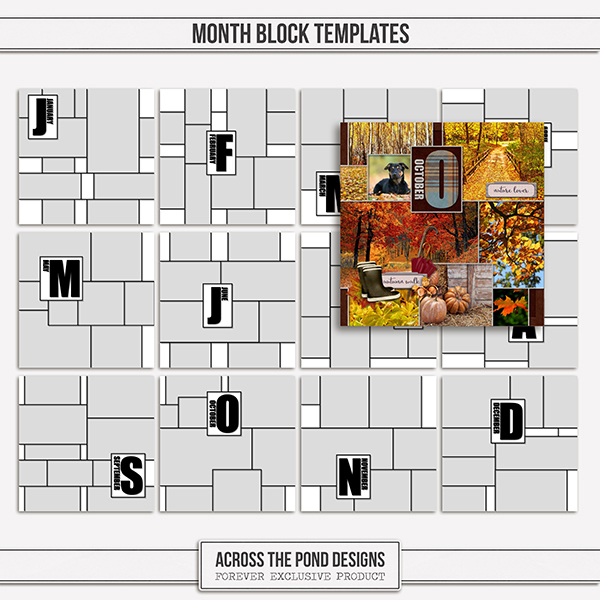 Month Block Templates Digital Art Month Block Templates Digital Art