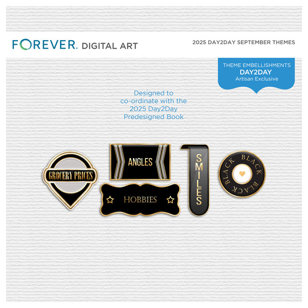 2025 Day2Day September Themes Digital Art - Digital Scrapbooking Kits