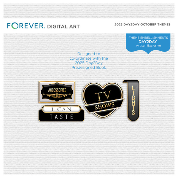 2025 Day2Day October Themes Digital Art - Digital Scrapbooking Kits