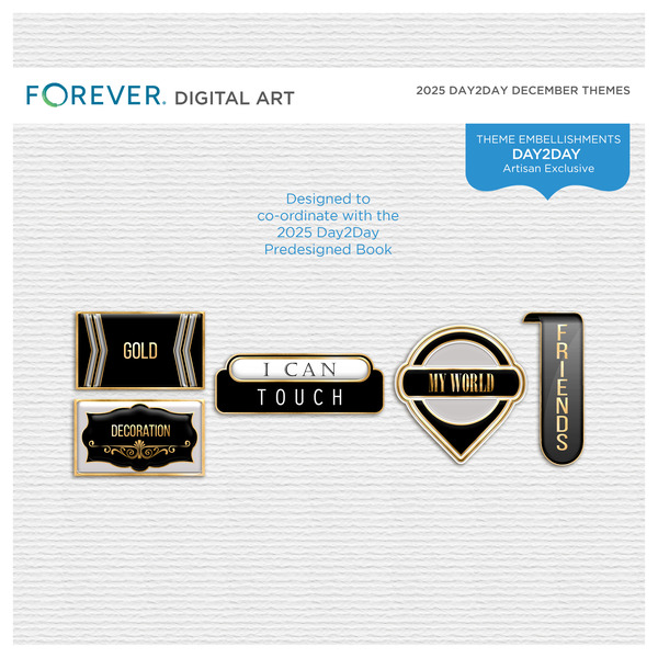 2025 Day2Day December Themes Digital Art - Digital Scrapbooking Kits