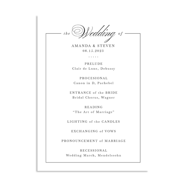 Elegant Wedding Program | Photo Card | FOREVER.com