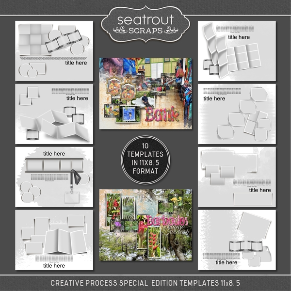Creative Process Special Edition Templates - 11x8.5 Digital Art - Digital Scrapbooking Kits