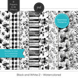 Black and White 2 - Watercolored