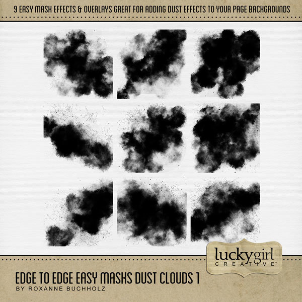 Edge to Edge Easy Masks Dust Clouds 1 Digital Art - Digital Scrapbooking Kits