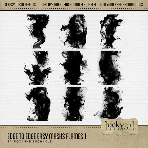 Edge to Edge Easy Masks Flames 1 Digital Art - Digital Scrapbooking Kits