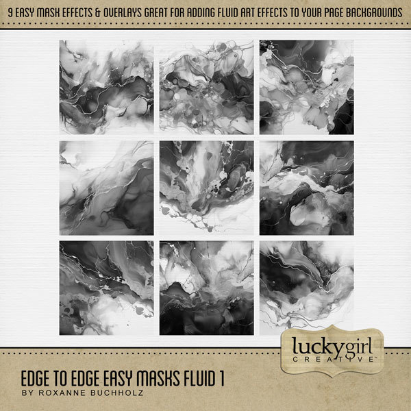 Edge to Edge Easy Masks Fluid 1 Digital Art - Digital Scrapbooking Kits