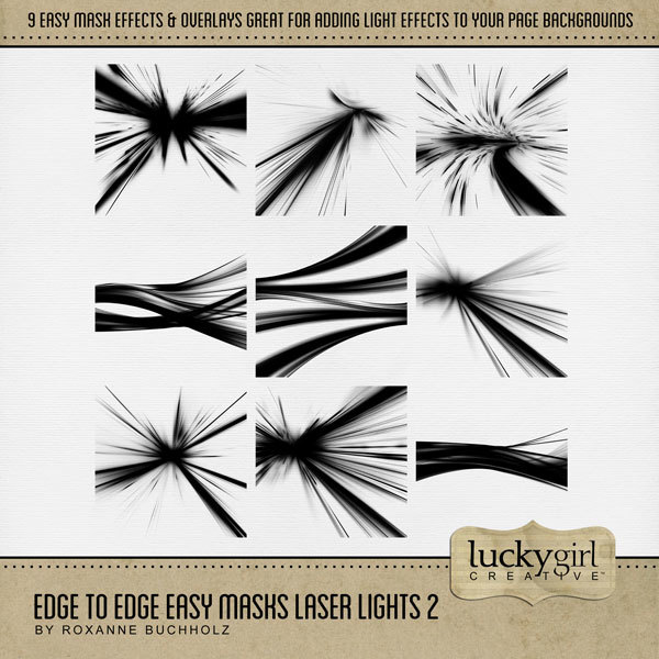 Edge to Edge Easy Masks Laser Lights 2 Digital Art - Digital Scrapbooking Kits