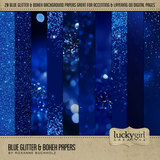 Blue Glitter & Bokeh Papers