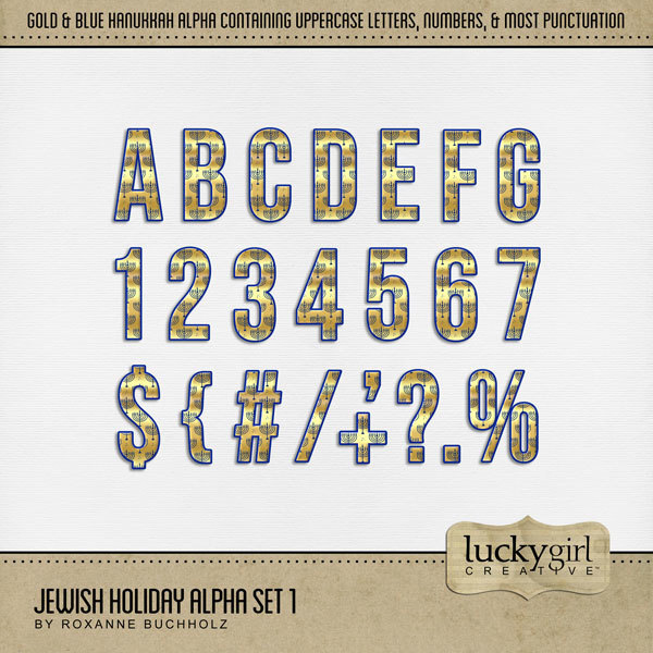 Jewish Holiday Alpha Set 1 Digital Art - Digital Scrapbooking Kits