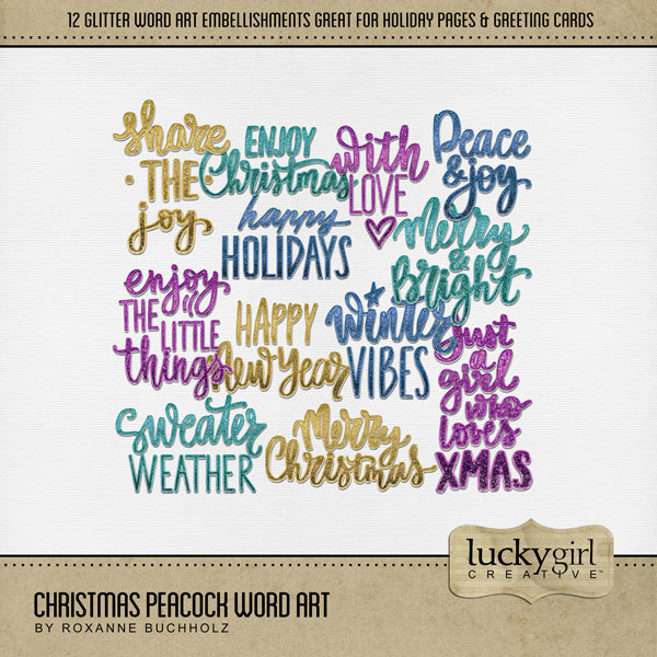Christmas Peacock Word Art