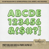Party Balloon Green & Purple Alpha Set