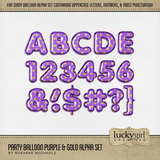 Party Balloon Purple & Gold Alpha Set
