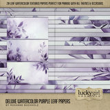 Deluxe Watercolor Purple Leaf Papers