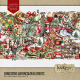 Christmas Watercolor Elements