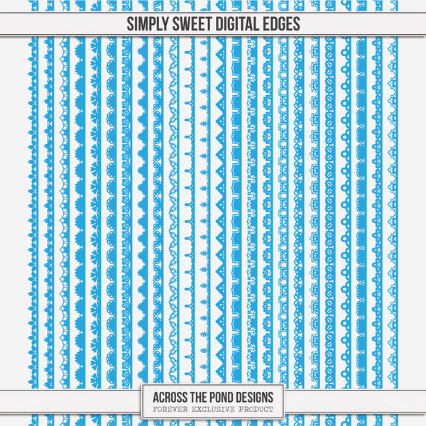 Simply Sweet Digital Edges Digital Art - Digital Scrapbooking Kits