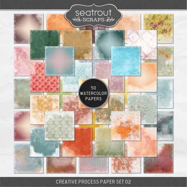 Creative Process Paper Set 02 Digital Art - Digital Scrapbooking Kits