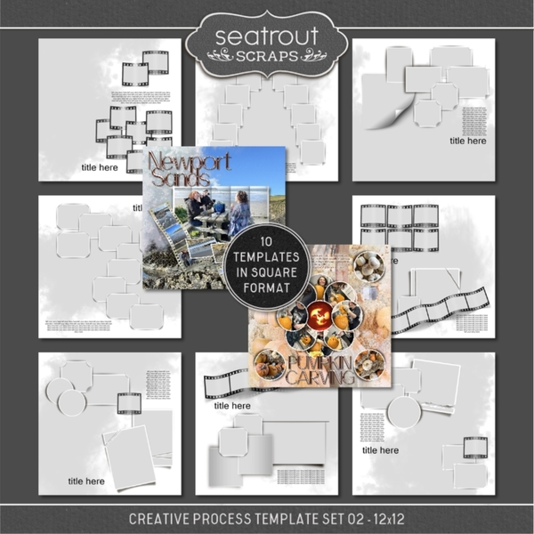 Creative Process Template Set 02 - 12x12 Digital Art - Digital Scrapbooking Kits