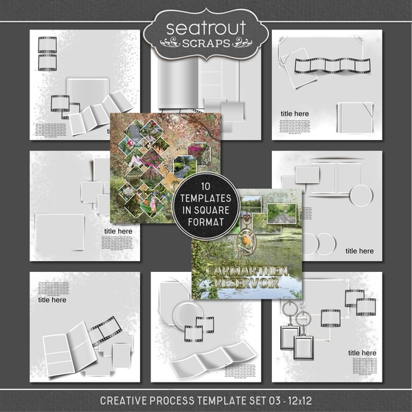 Creative Process Template Set 03 - 12x12 Digital Art - Digital Scrapbooking Kits