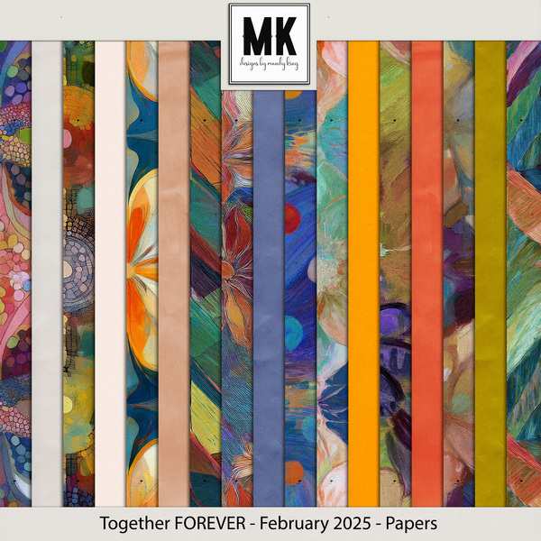 Together FOREVER - February 2025 - Papers Digital Art - Digital Scrapbooking Kits