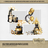 New Year Watercolor Photo Clusters