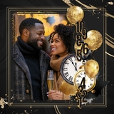 New Year Watercolor Photo Clusters