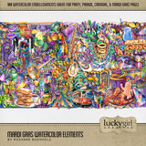 Mardi Gras Watercolor Bundle