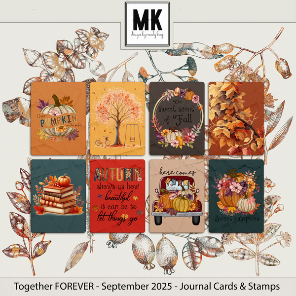 Together FOREVER - September 2025 - Journal Cards & Stamps Digital Art - Digital Scrapbooking Kits