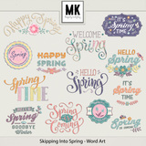 Skipping Into Spring - Word Art