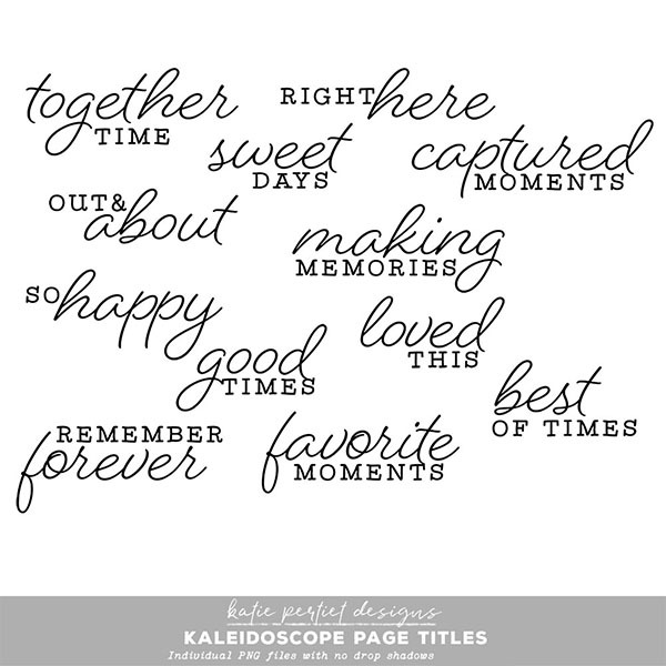 Kaleidoscope Page Title Stamp Pack Digital Art - Digital Scrapbooking Kits