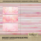 Bachelorette Watercolor Pink Deluxe Papers