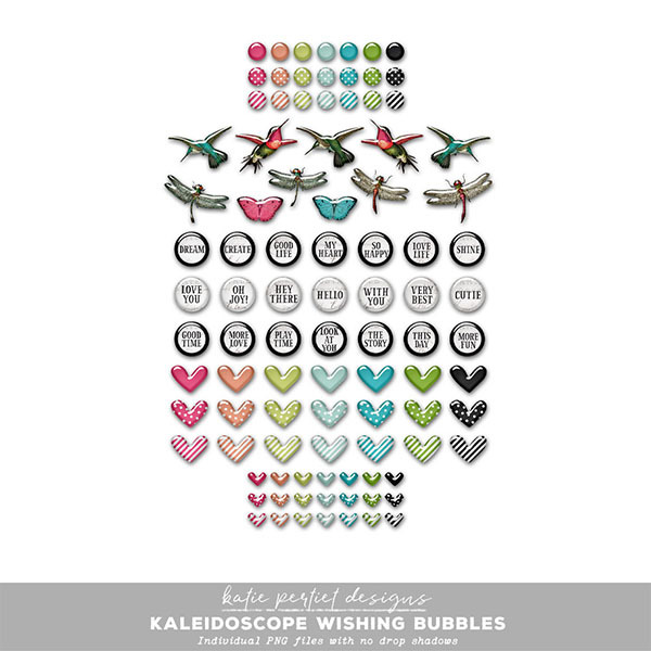 Kaleidoscope Wishing Bubbles Digital Art - Digital Scrapbooking Kits