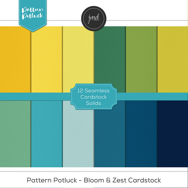 Pattern Potluck - Bloom & Zest Cardstock Digital Art - Digital Scrapbooking Kits