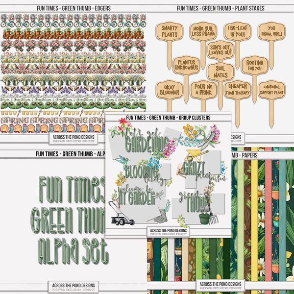 Fun Times - Green Thumb Bundle Digital Art - Digital Scrapbooking Kits