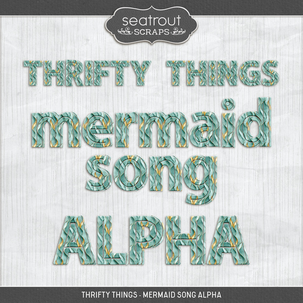 Thrifty Things - Mermaid Song Alpha Digital Art - Digital Scrapbooking Kits