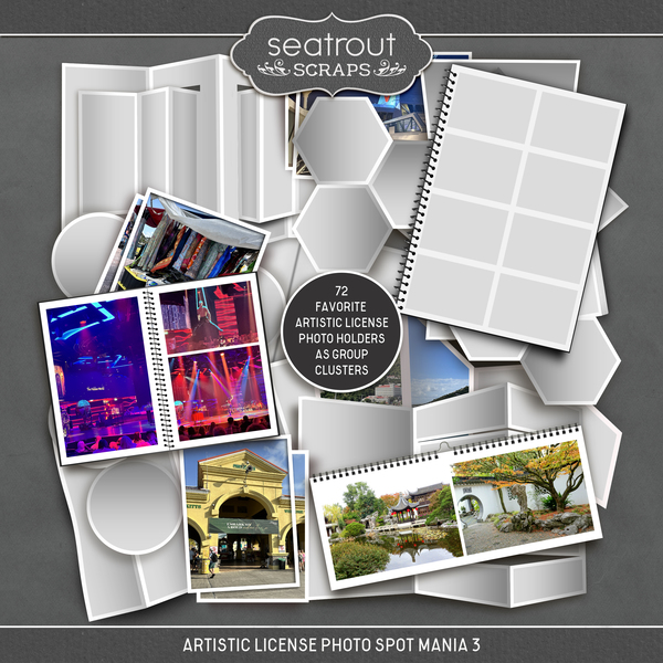 Artistic License Photo Spot Mania 3 Digital Art - Digital Scrapbooking Kits