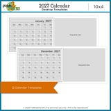 2027 10x4 Desktop Blank Calendar Templates