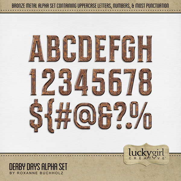 Derby Days Alpha Set Digital Art - Digital Scrapbooking Kits