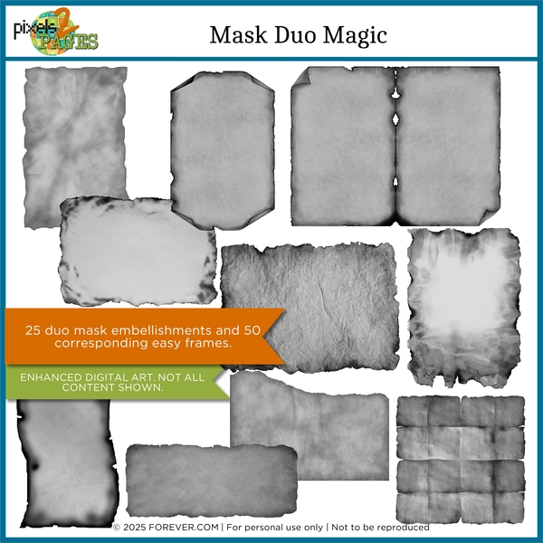 Mask Duo Magic Digital Art - Digital Scrapbooking Kits