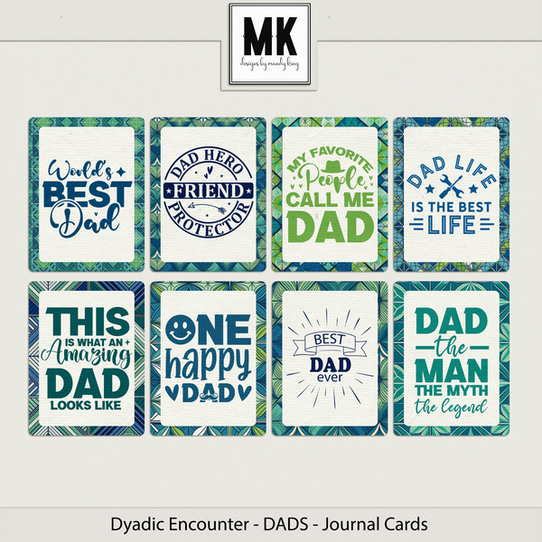 Dyadic Encounter - DAD - Journal Cards Digital Art - Digital Scrapbooking Kits