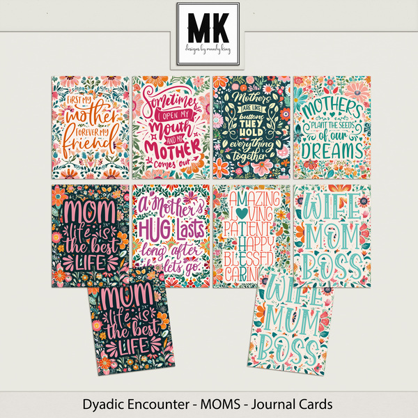 Dyadic Encounter - MOM - Journal Cards Digital Art - Digital Scrapbooking Kits