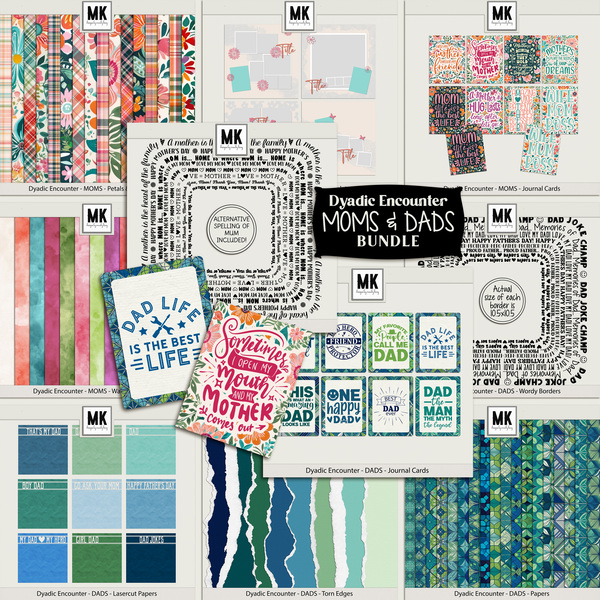 Dyadic Encounter - MOMS & DADS Bundle Digital Art - Digital Scrapbooking Kits