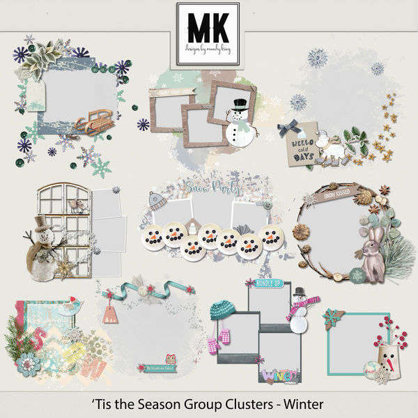 'Tis the Season Group Clusters - Winter Digital Art - Digital Scrapbooking Kits