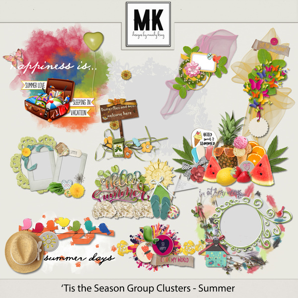 'Tis the Season Group Clusters - Summer Digital Art - Digital Scrapbooking Kits