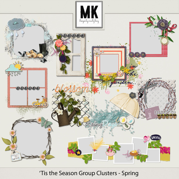 'Tis the Season Group Clusters - Spring Digital Art - Digital Scrapbooking Kits