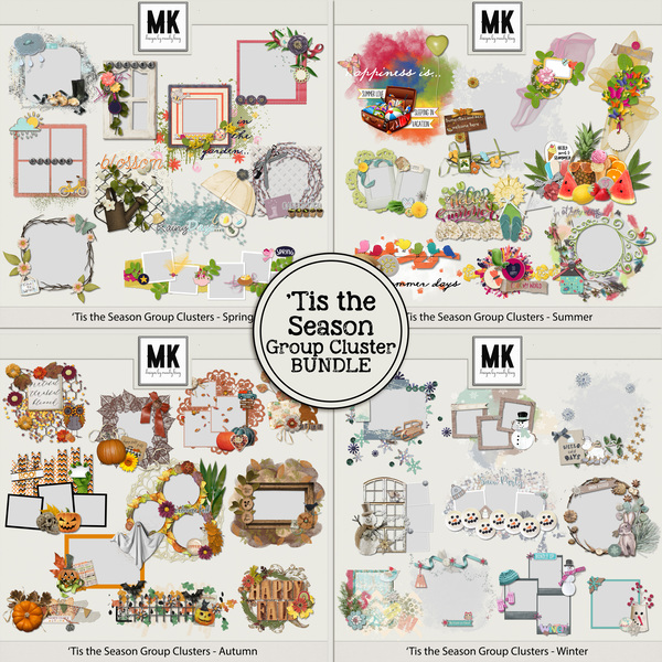'Tis the Season Group Clusters BUNDLE Digital Art - Digital Scrapbooking Kits