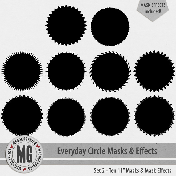 Everyday Circle Masks & Effects Set 2 Digital Art - Digital Scrapbooking Kits