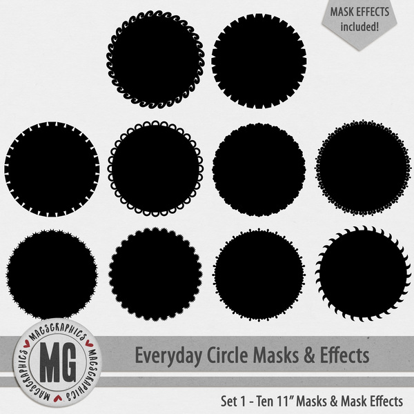 Everyday Circle Masks & Effects Set 1 Digital Art - Digital Scrapbooking Kits