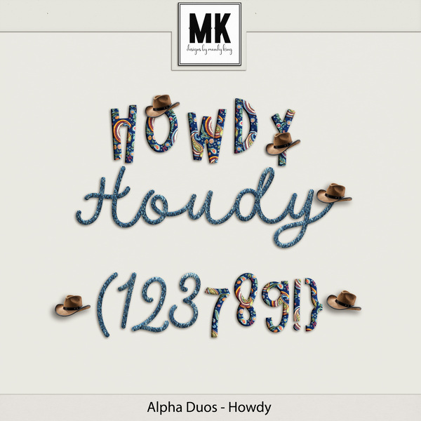 Alpha Duos - Howdy Digital Art - Digital Scrapbooking Kits